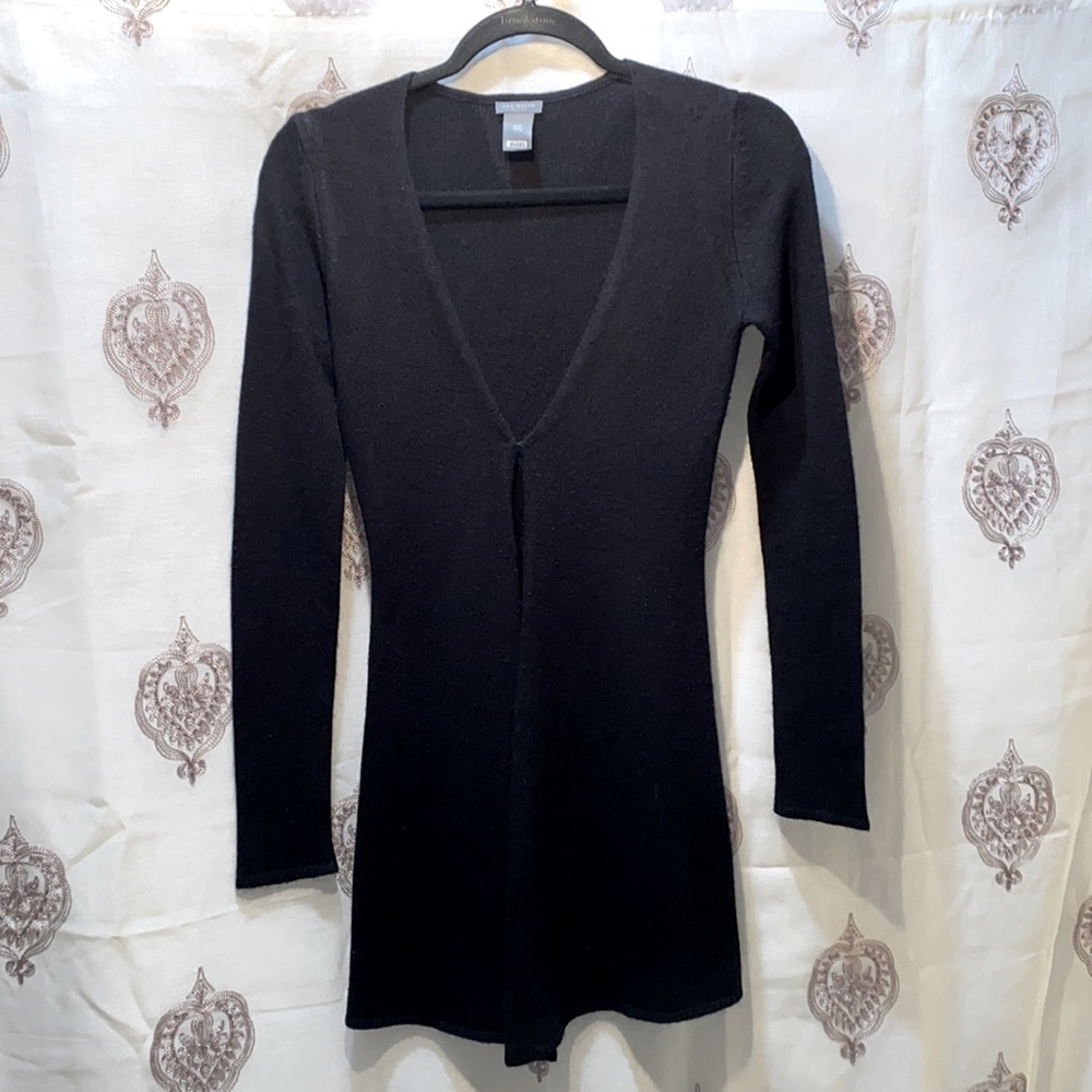 ANN TAYLOR PETITES LONG SLEEVE BLACK OPEN FRONT SWEATER SZ XSP